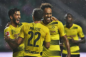 Dortmund inspirado e confiante levou a melhor, com bis de Aubameyang.